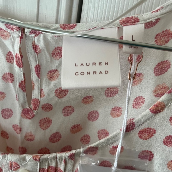 New LC Lauren Conrad SunSplashed Flower Babydoll Tank Top, Size Large - Picture 2 of 4